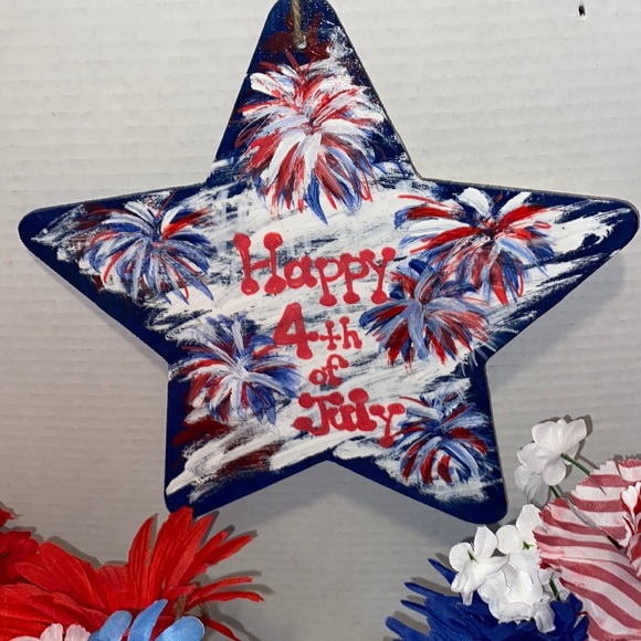 Independence Day Sign for wall or door hand painted - Picture 2 of 2